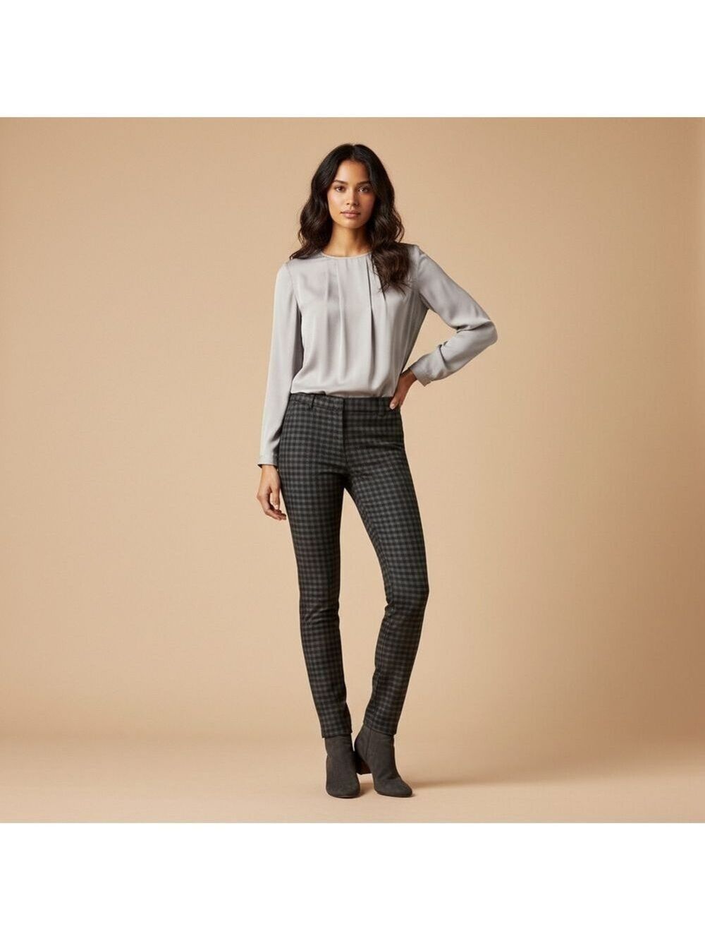 Kut From The Kloth Gray Black Plaid Skinny Pants Size 2P
